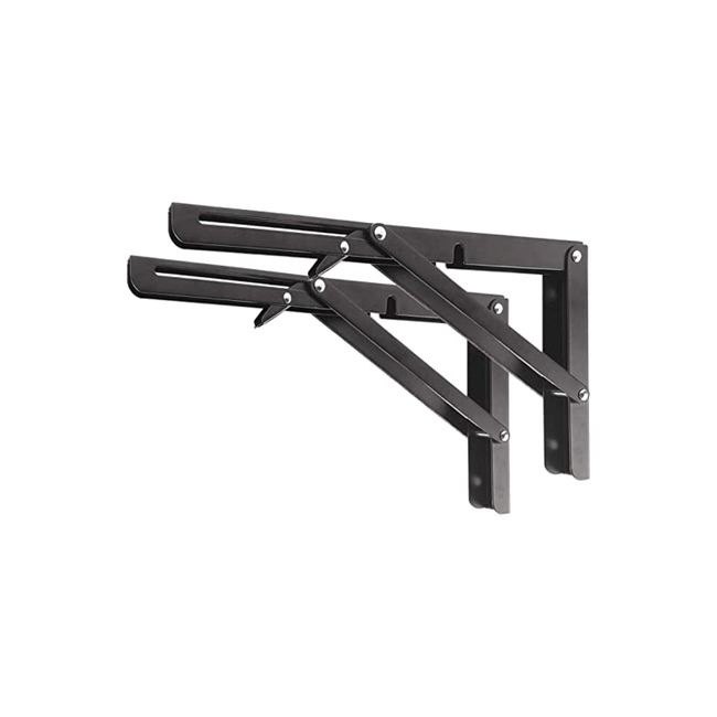 12" Black Folding Table Bracket - Pair