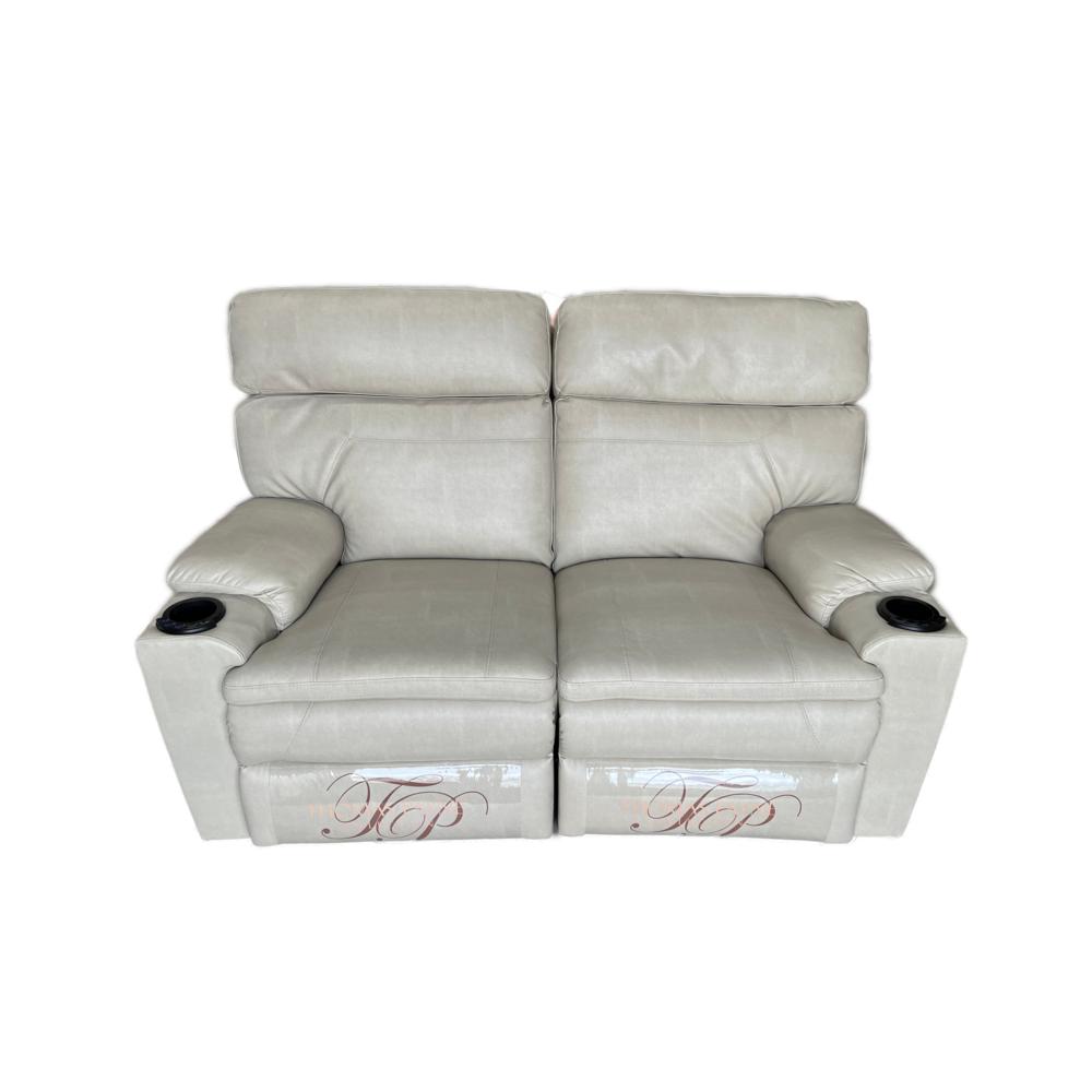 Thomas Payne 61" Baltimore Cream Theater Seating with Power Recline/Heat/Massage/LED