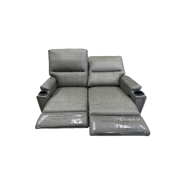 55" Levi Pebble Wall Hugger Recliner Loveseat with Heat, Massage, LED Lights
