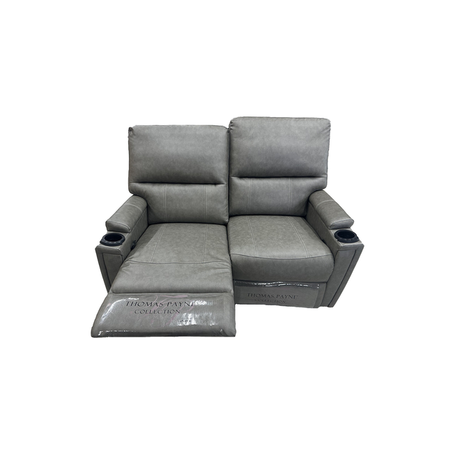 55" Levi Pebble Wall Hugger Recliner Loveseat with Heat, Massage, LED Lights