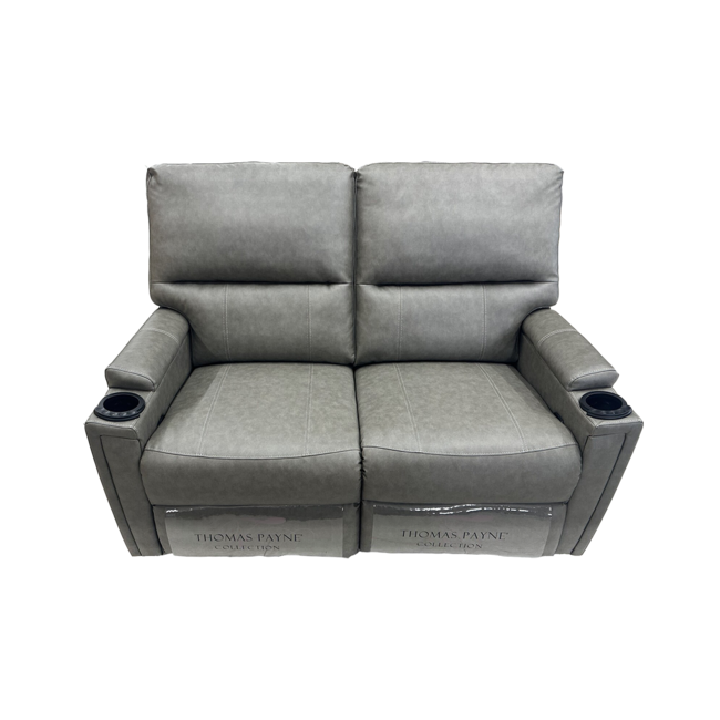 55" Levi Pebble Wall Hugger Recliner Loveseat with Heat, Massage, LED Lights