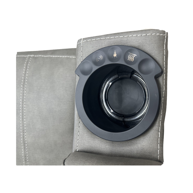 55" Levi Pebble Wall Hugger Recliner Loveseat with Heat, Massage, LED Lights