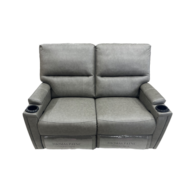 55" Levi Pebble Wall Hugger Recliner Loveseat with Heat, Massage, LED Lights