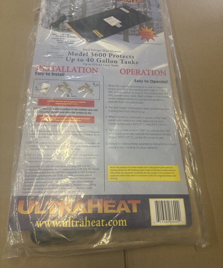Ultra Heat 3600 Holding Tank Heater Pleasure Land RV Surplus Store