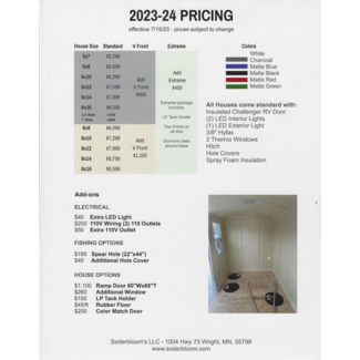 Aluma Lite Pricing List