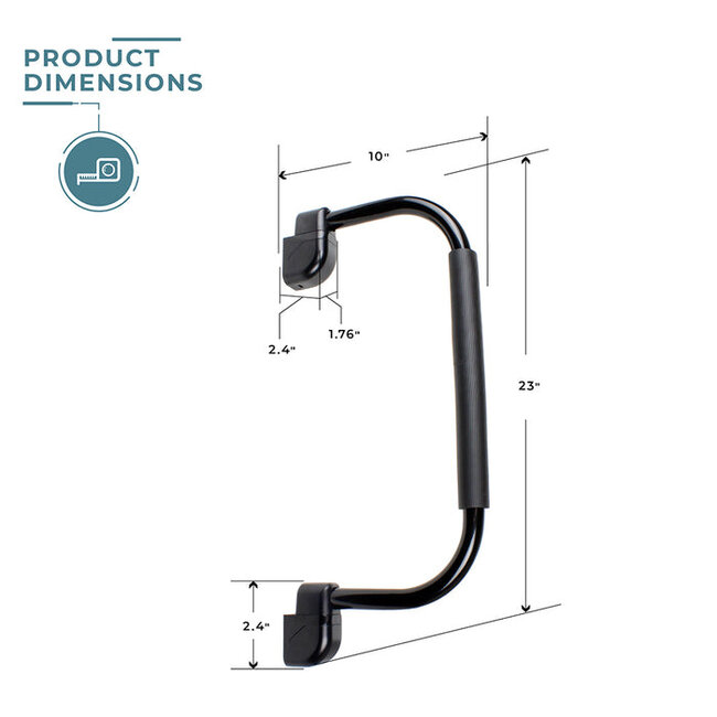 Folding Aluminum Grab Handle (Black)