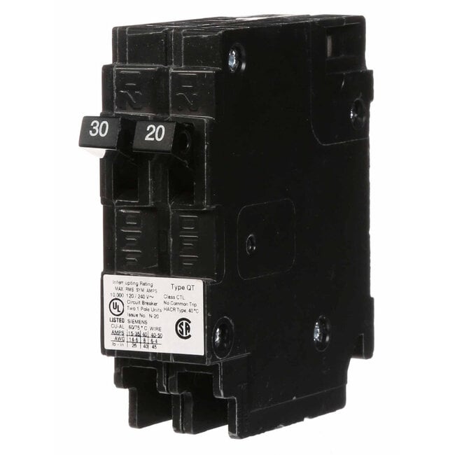 Siemens 30-20Amp Circuit Breakers
