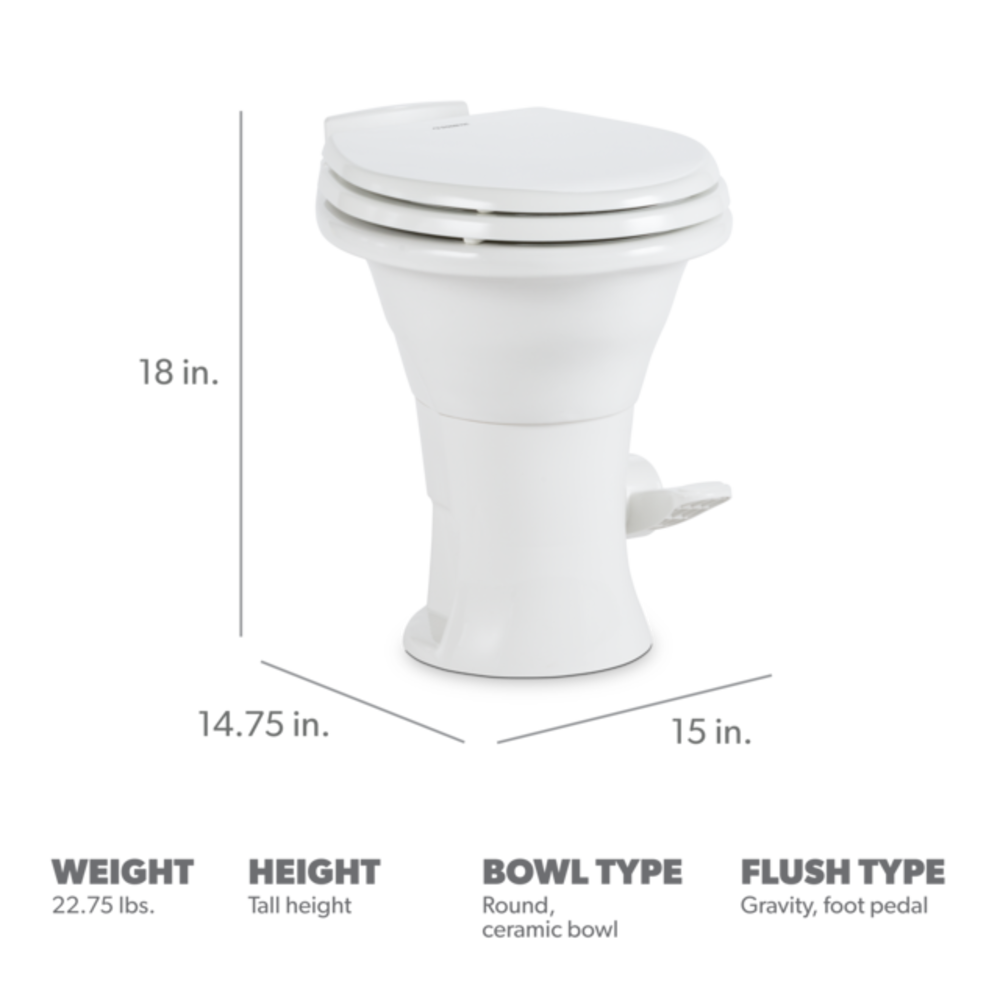 Dometic 310 Gravity Flush Toilet White