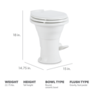 Dometic 310 Gravity Flush Toilet White
