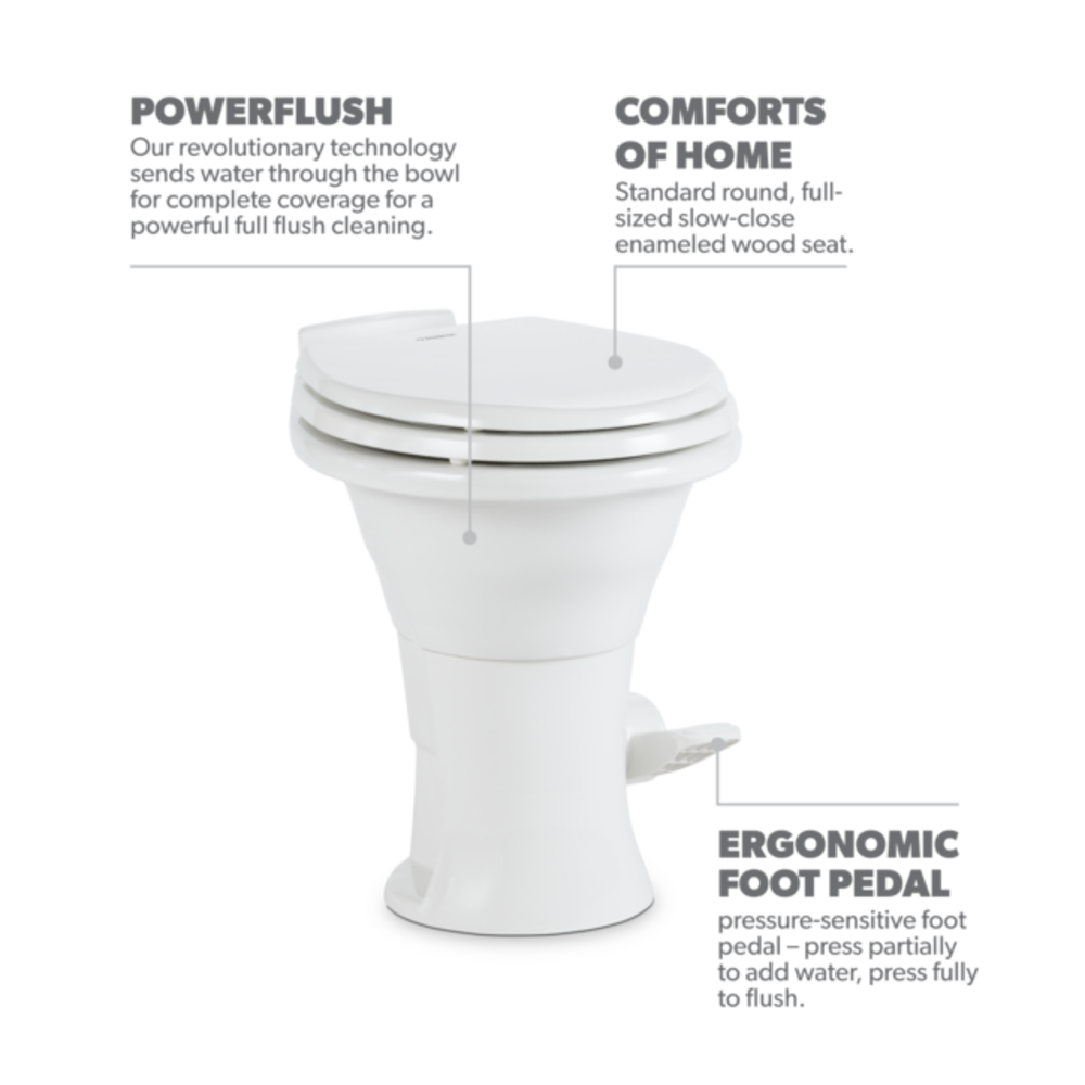 Dometic 310 Gravity Flush Toilet White
