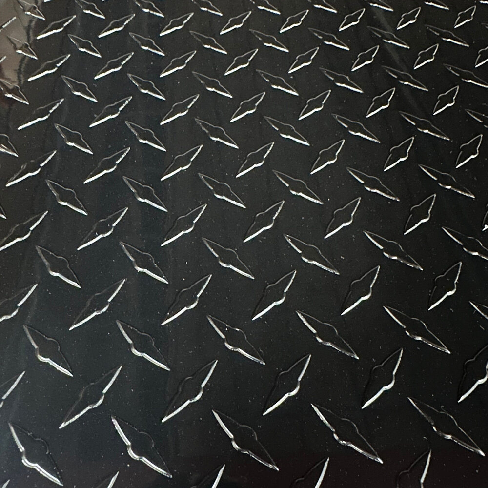 .025" Gloss Black Diamond Plate 49"x96"