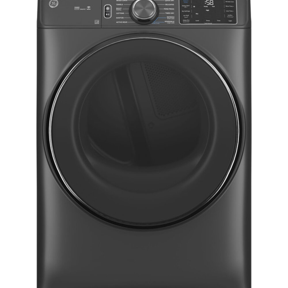 GE - 7.8 cu.ft. Smart Front Load Electric Dryer in Carbon Graphite with Steam and Sanitize
