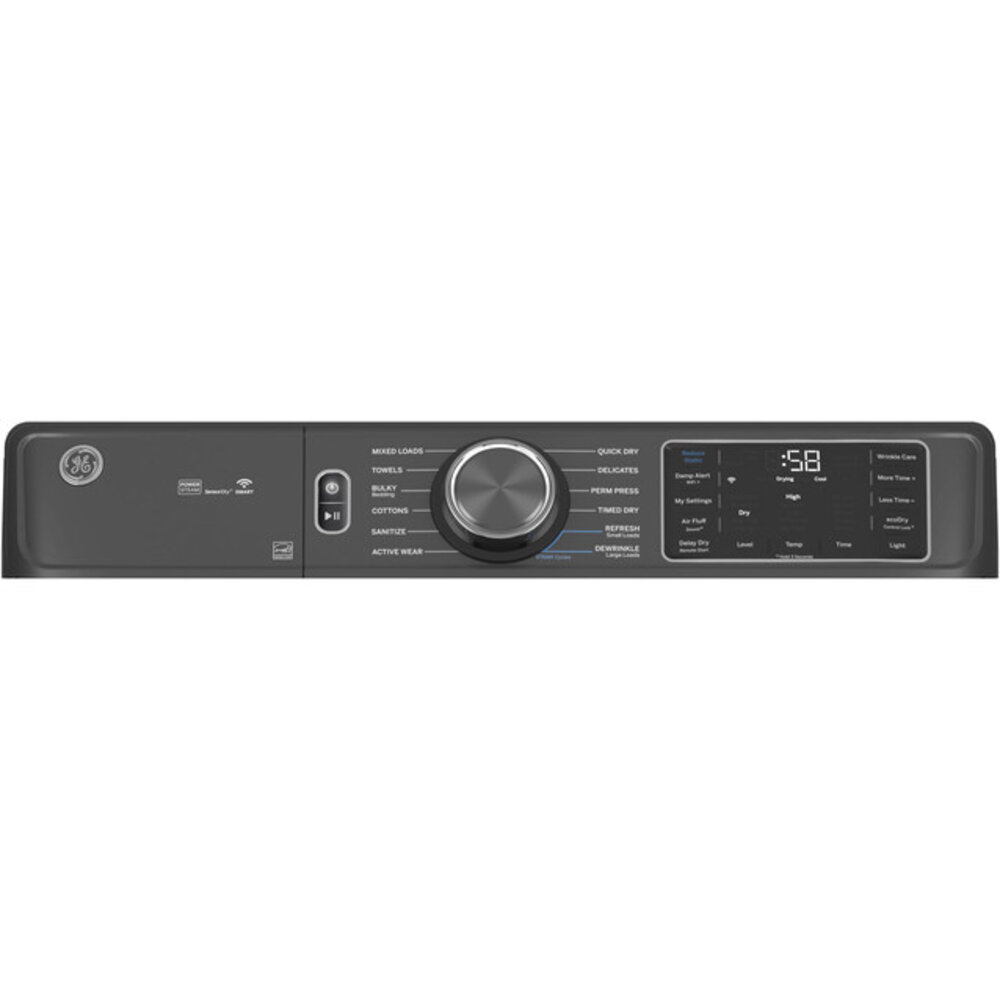 GE - 7.8 cu.ft. Smart Front Load Electric Dryer in Carbon Graphite with Steam and Sanitize