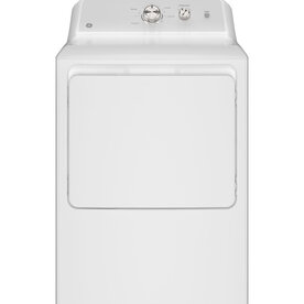 GE - 7.2 cu. ft. vented Electric Dryer in White with Auto Dry and 120ft Venting