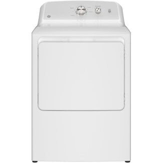 GE - 7.2 cu. ft. vented Electric Dryer in White with Auto Dry and 120ft Venting