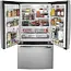 GE - 27.0 Cu. Ft. French Door Refrigerator with Internal Water Dispenser - Stainless Steel