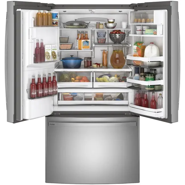 GE Profile - 27.7 Cu. Ft. French-Door Refrigerator with Hands-Free AutoFill - Stainless Steel