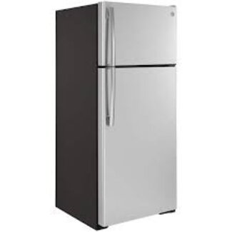 GE - 17.5 Cu. Ft. Top-Freezer Refrigerator - Stainless Steel