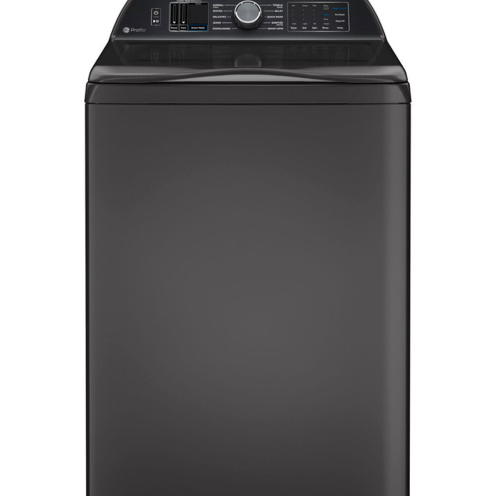 GE Profile - 5.4 Cu Ft High Efficiency Smart Top Load Washer with Smarter Wash Technology, Easier Reach & Microban Technology - Diamond Gray