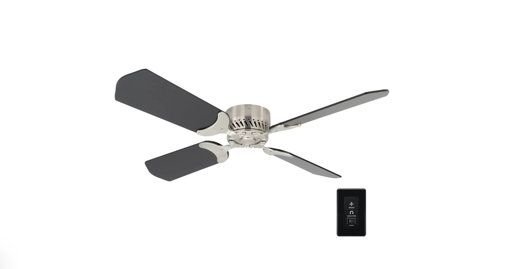 36'' Brushed Nickle 12v Ceiling Fan - PleasureLand RV Wholesale