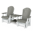 Double Rock-A-Tee Gliding Bench - Dark Gray Seat with White Frame