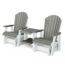 Double Rock-A-Tee Gliding Bench - Dark Gray Seat with White Frame