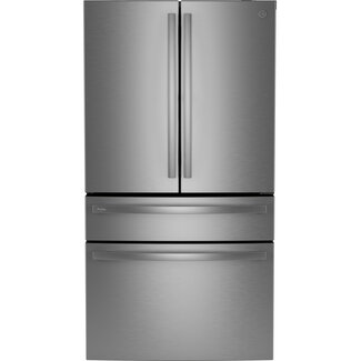 GE Profile - 28.7 Cu. Ft. 4 Door French Door Refrigerator with Dual-Dispense AutoFill Pitcher - Stainless Steel