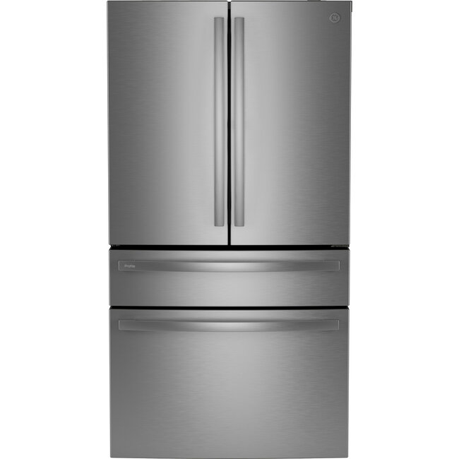 GE Profile - 28.7 Cu. Ft. 4 Door French Door Refrigerator with Dual-Dispense AutoFill Pitcher - Stainless Steel