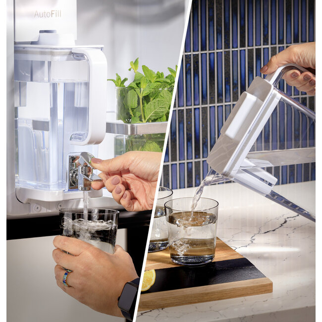 GE Profile - 28.7 Cu. Ft. 4 Door French Door Refrigerator with Dual-Dispense AutoFill Pitcher - Stainless Steel