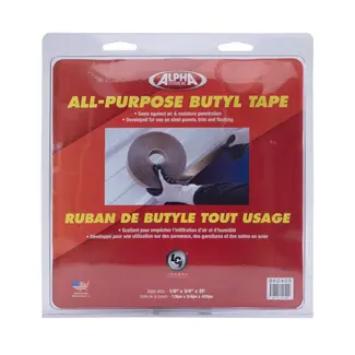Alpha Systems Q130 1/8" x 3/4" x 30' Butyl Tape Gray