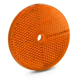 Bargman 74-68-020 Class A 3-3/16" Round Amber Reflector with Center Mounting Hole - 2 Pack