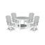 Heritage 48" Pub Table Set with 4 Swivel Chairs  Bar Height Light Gray with White Frame