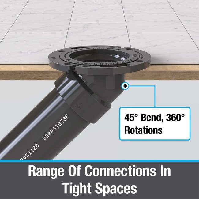 45° ABS Swivel Closet Flange