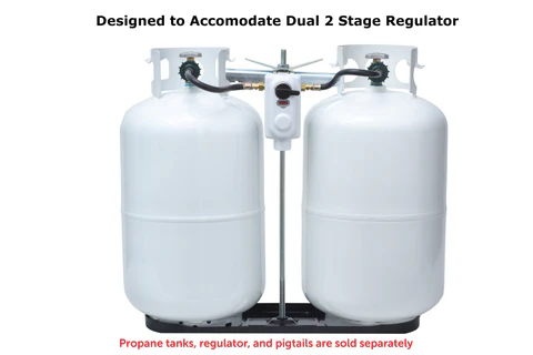Flame King 30lb Dual Propane Tank Rack for RVs &amp; Trailers ...