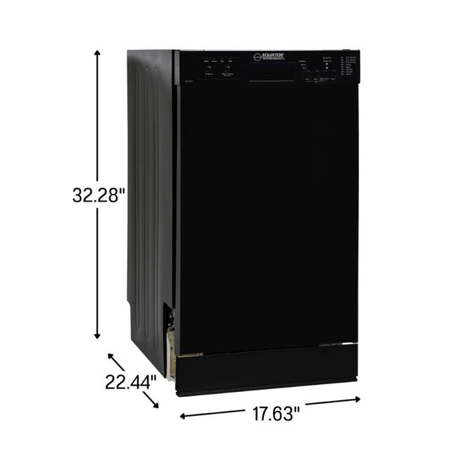 Equator 18" Slim Dishwasher Black