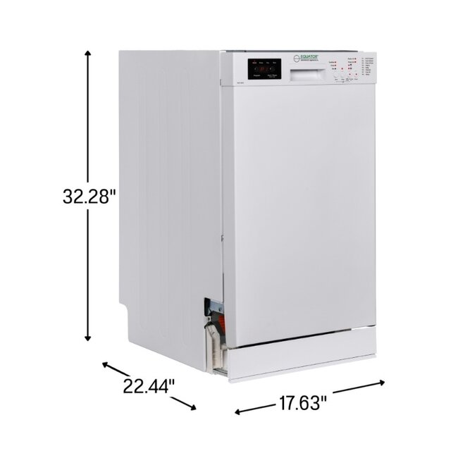 Equator 18"" Slim Dishwasher White
