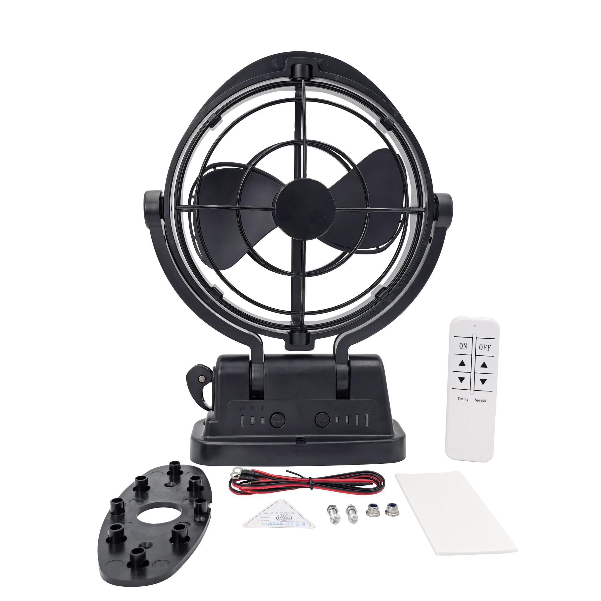 12v Multi Directional Fan Black - PleasureLand RV Wholesale