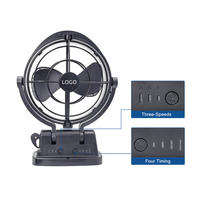 12v Multi Directional Fan Black
