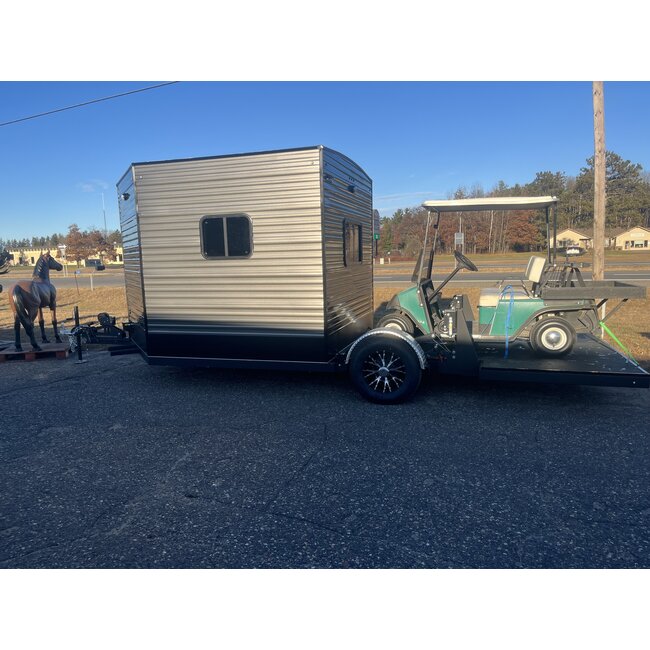 17' Drop Down Ice House w/ Toy Hauler Deck - Charcoal Gray