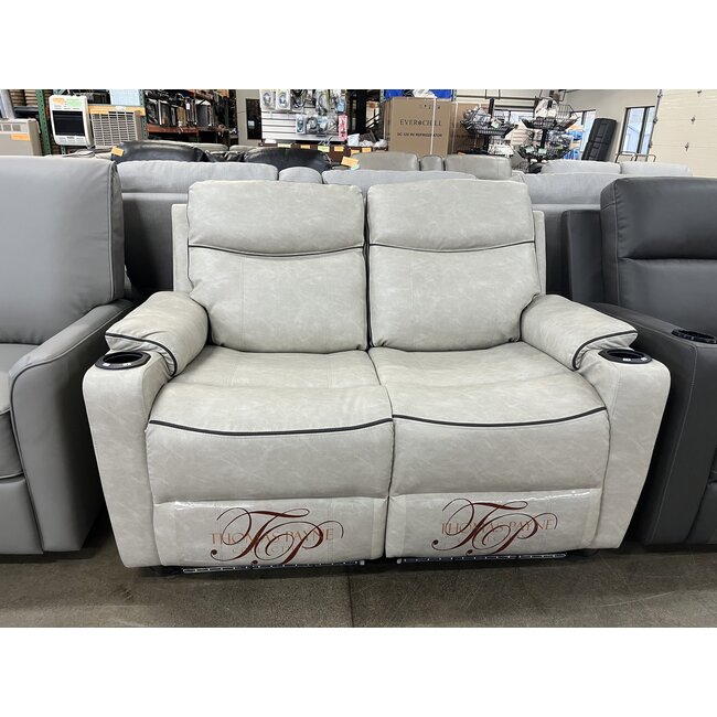 55" Bogey Putty Theater Seat w/ LED Lights, Massage, and USB