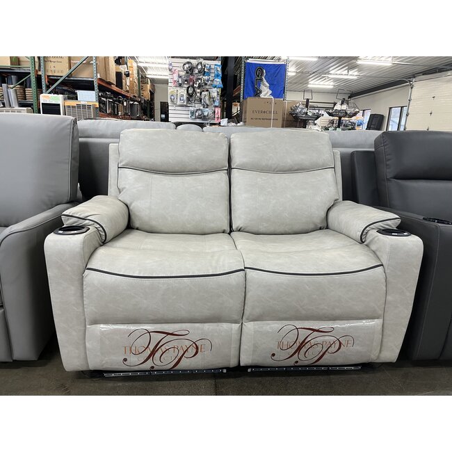 55" Bogey Putty Theater Seat w/ LED Lights, Massage, and USB