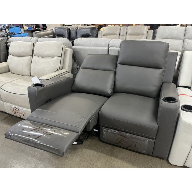 55" Erbo Graphite Theater Seat w/ Cupholders