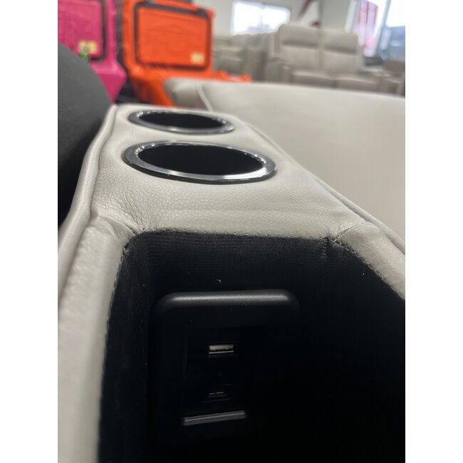 59" Concave Stone Theater Seat w/ Cupholders & USB