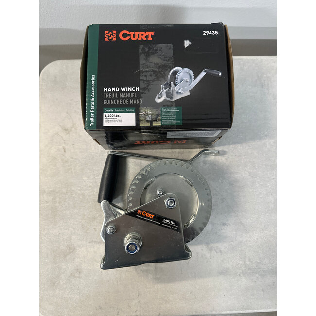 Hand Crank Winch with 20' Strap (1,400 lbs, 7-1/2" Handle) #29435