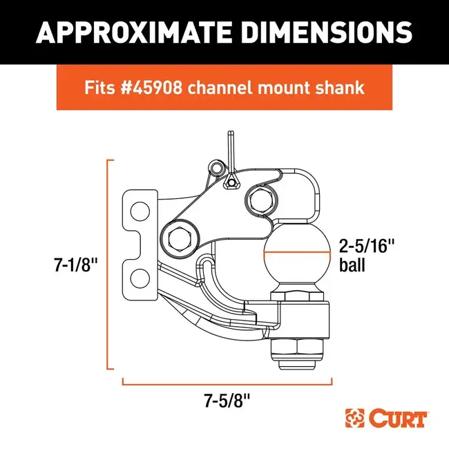 Replacement Channel Mount Ball & Pintle Hitch (2-5/16" Ball, 20,000 lbs.) #45922
