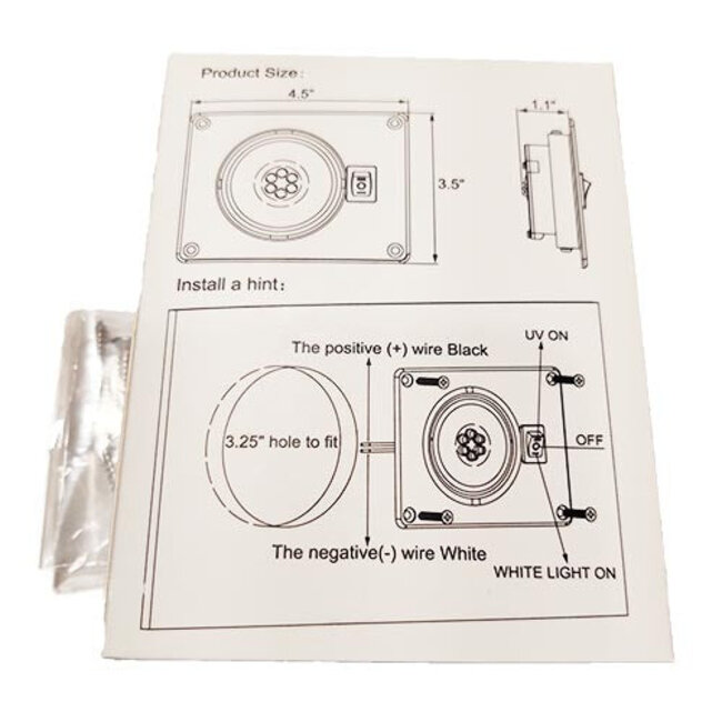 Hole Lights 12 VDC UV and White LED