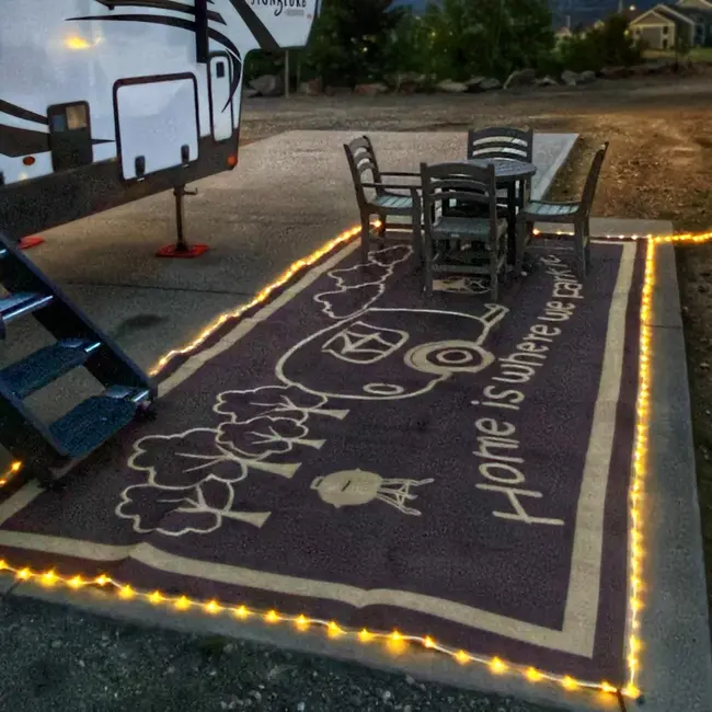 8x11 LED Reversible Patio Camping Mat - Beige/Brown