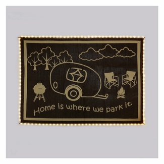 8x11 LED Reversible Patio Camping Mat - Beige/Brown