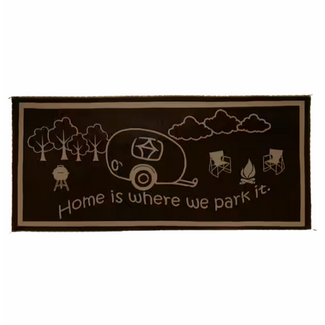 8x18 LED Reversible Patio Camping Mat - Beige/Brown