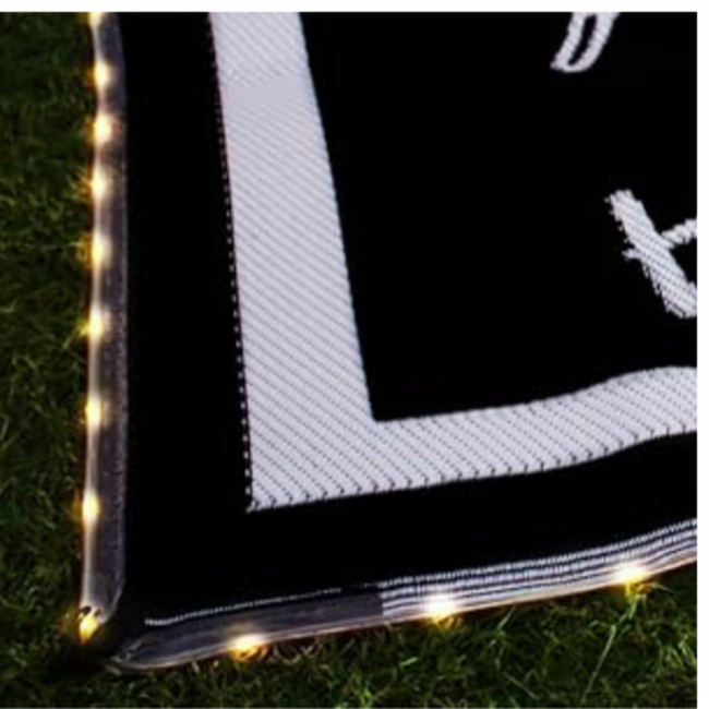 8x18 LED Reversible Patio Camping Mat - Beige/Brown
